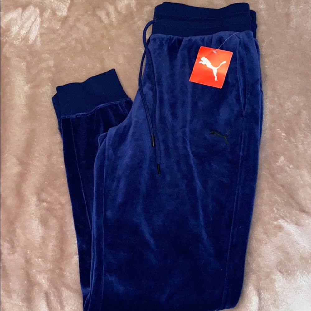 Women’s Puma Blue Velour Trackpants